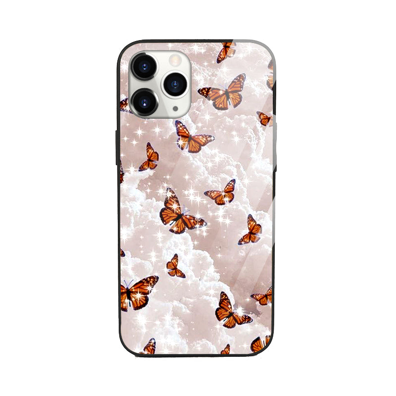 Dazzling Butterfly Aesthetic Glass Phone Cover