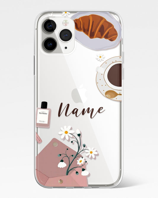 Cafe au Calm Transparent Silicone Phone Cover