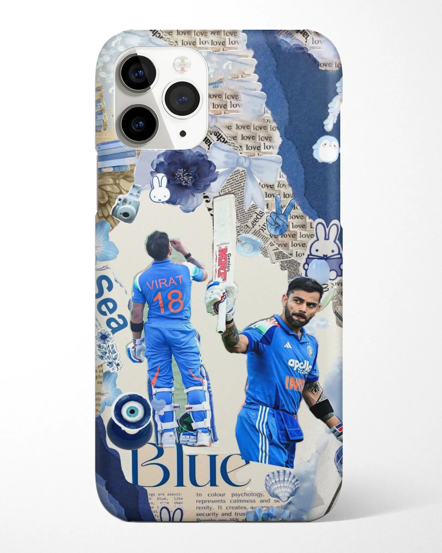 Blue Vibes Kohli Phone Cover