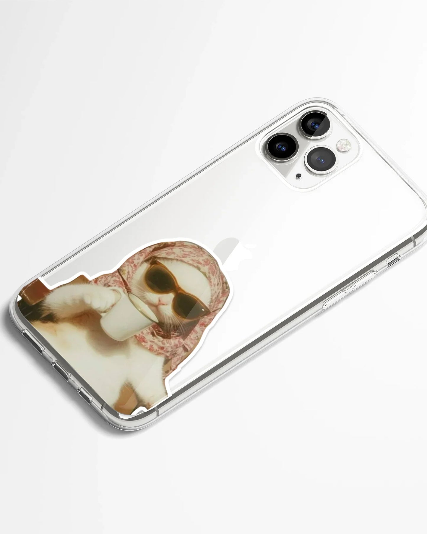 Sassy Tea Cat Meme Transparent Phone Cover