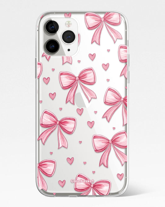 Pink Bow Hearts Silicone Phone Cover