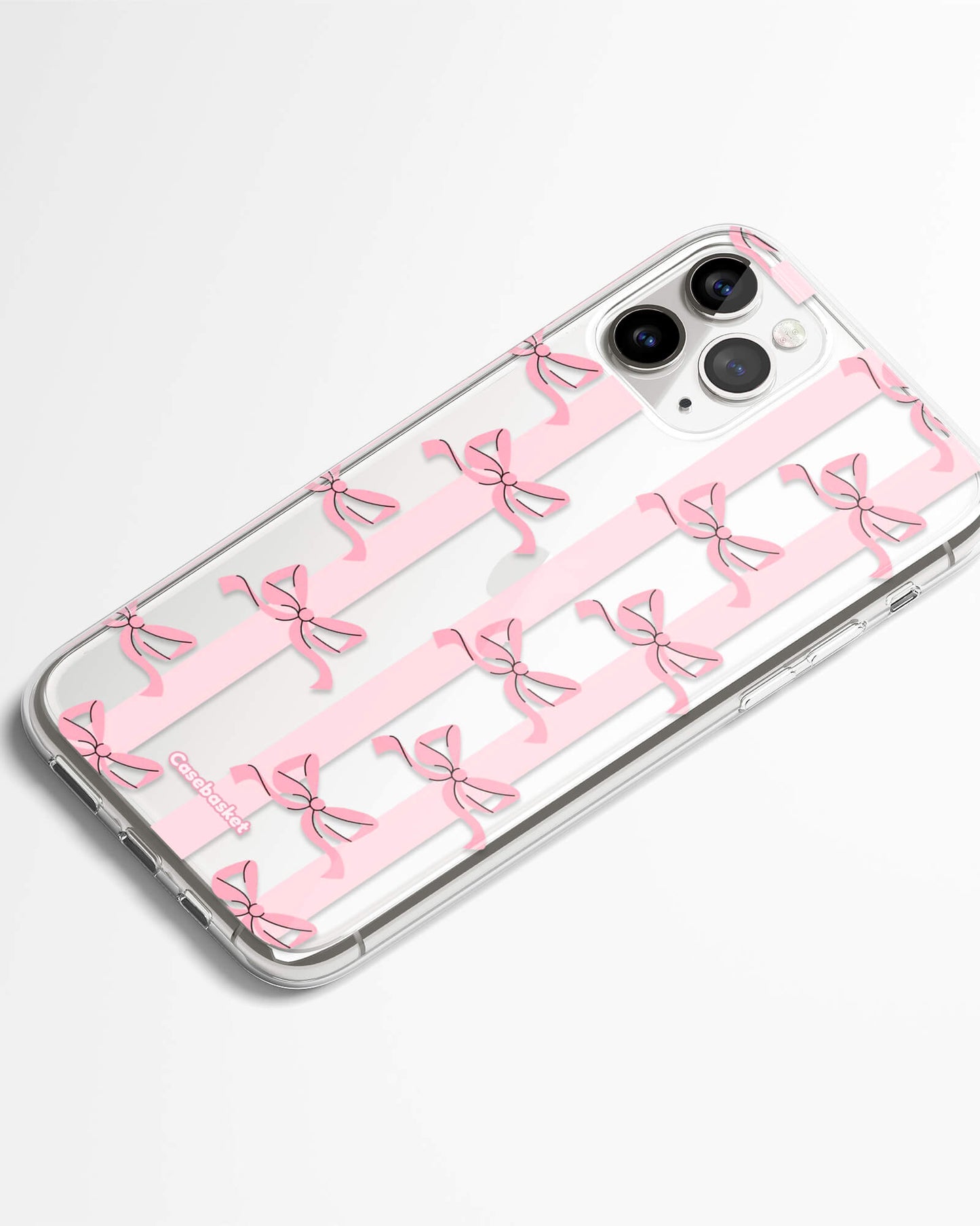 Candy Stripe Bow Silicone Phone Cover