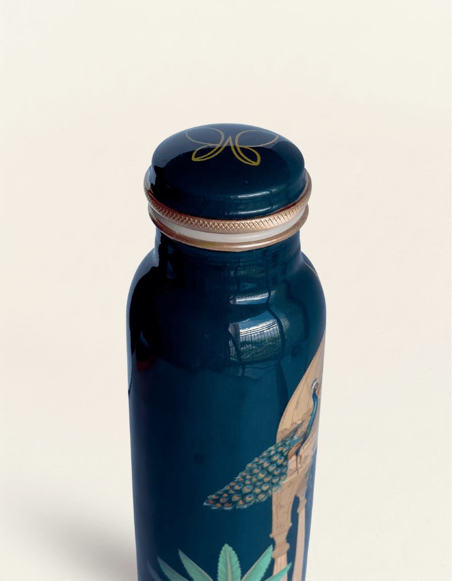 Royal Peacock Palace Copper Bottle