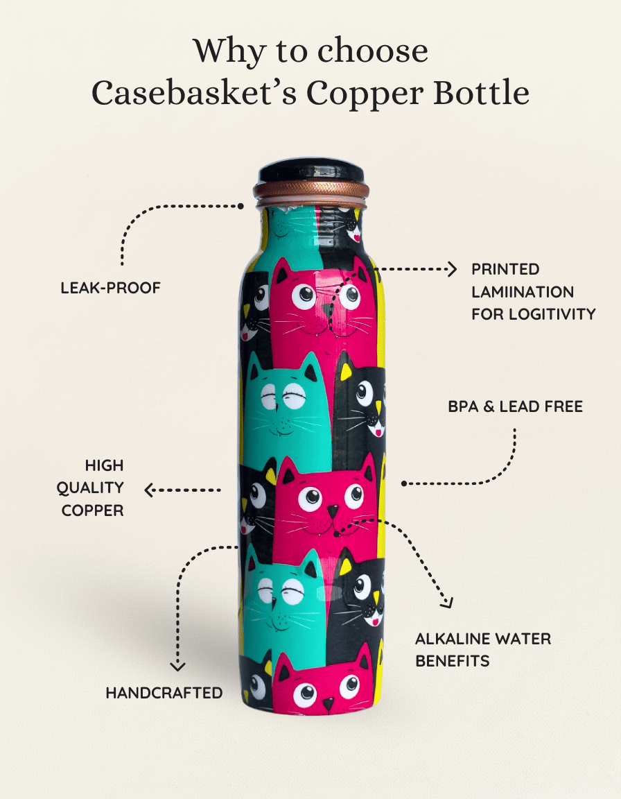 Happy Whiskers Copper Bottle