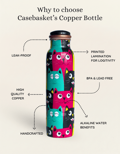 Happy Whiskers Copper Bottle
