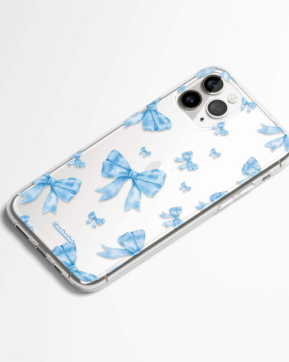 Blue Satin Bows Silicone Phone Cover