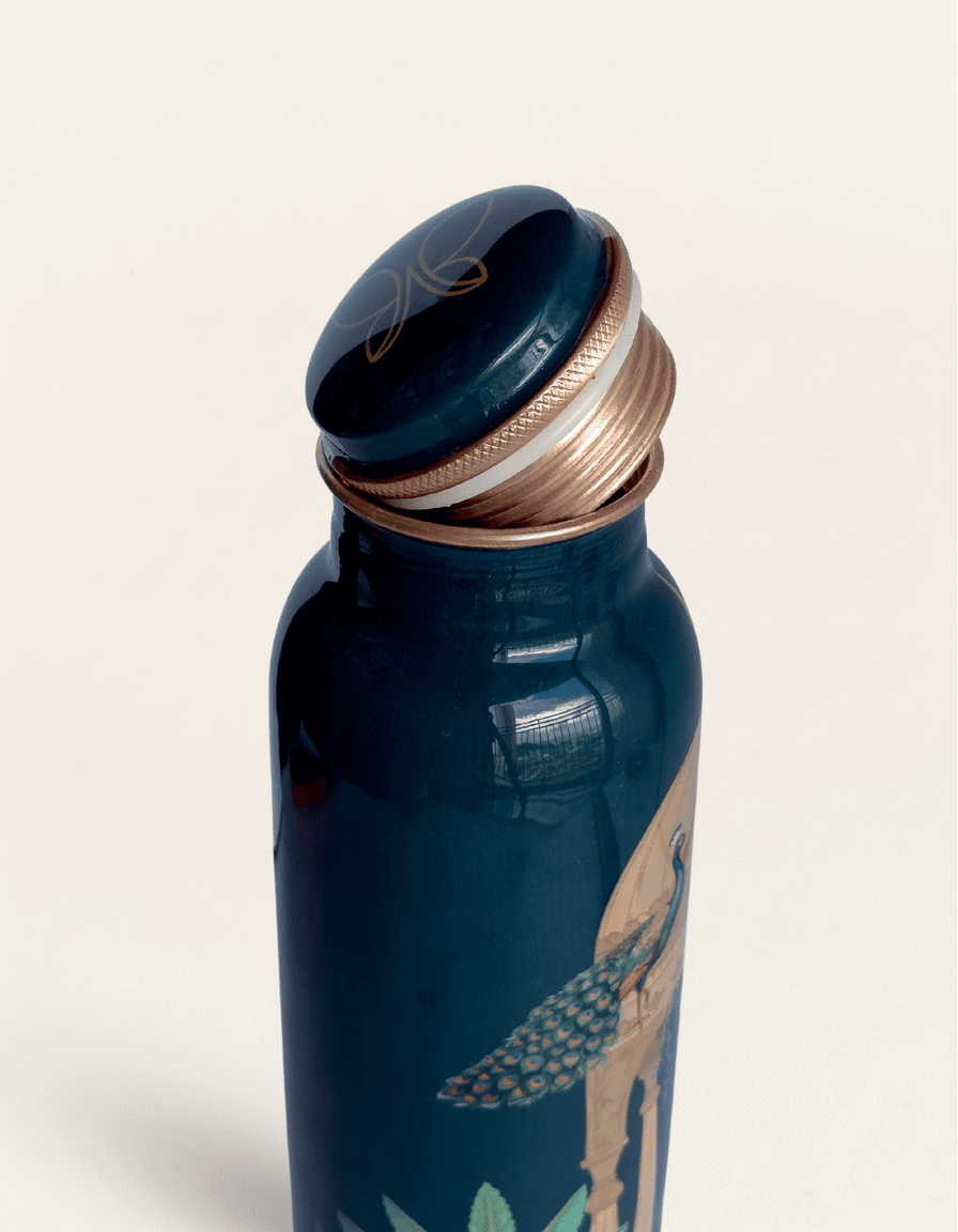 Royal Peacock Palace Copper Bottle