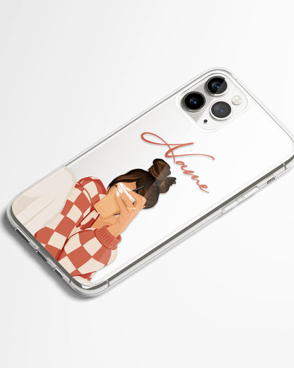 Cozy Sips Transparent Silicone Phone Cover