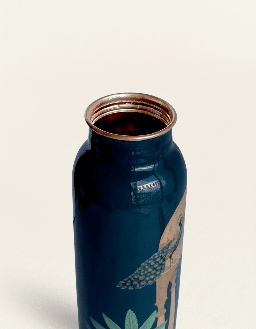 Royal Peacock Palace Copper Bottle