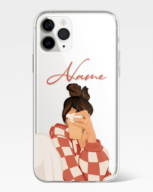 Cozy Sips Transparent Silicone Phone Cover