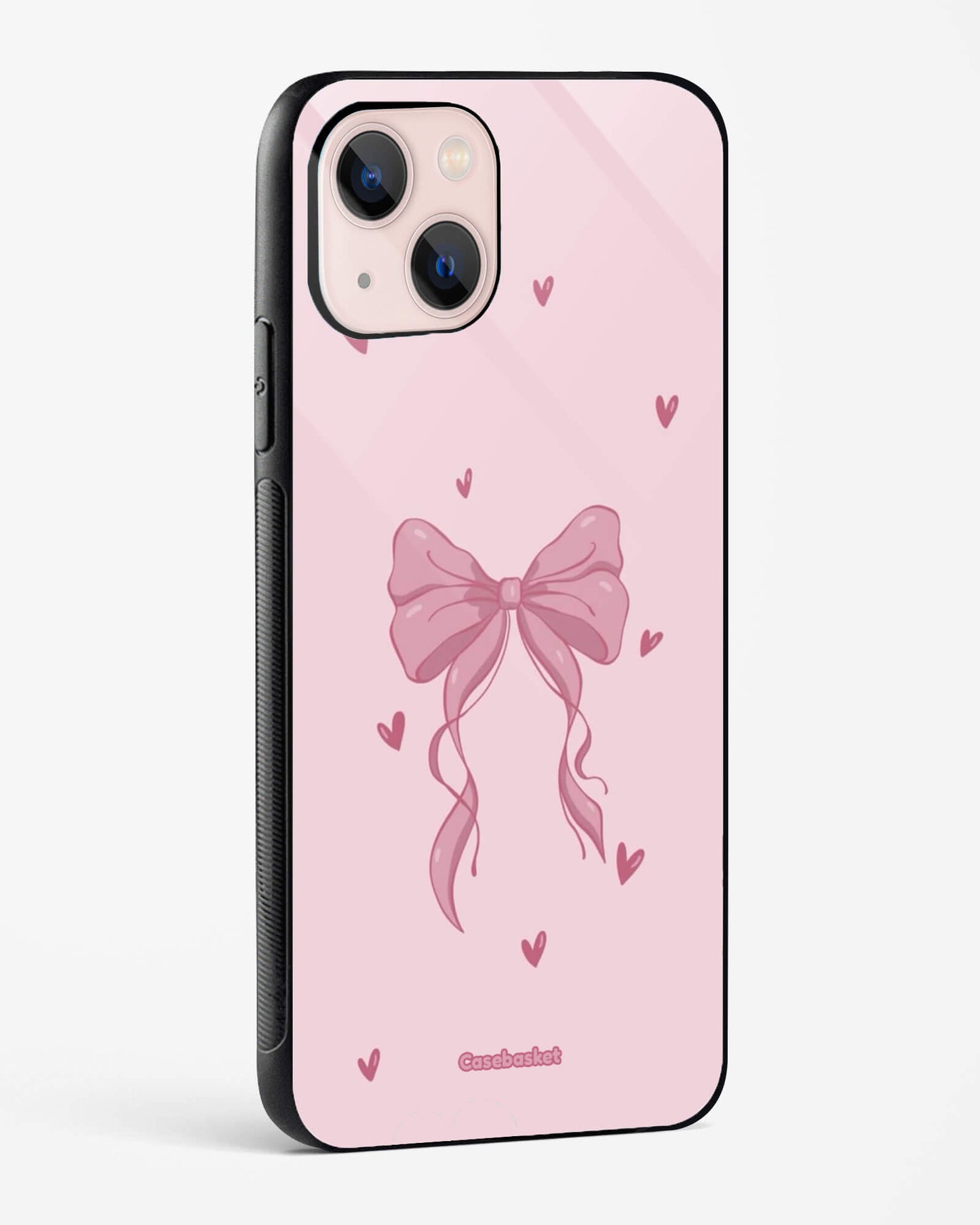Dusty Pink Bow Glossy Phone Cover