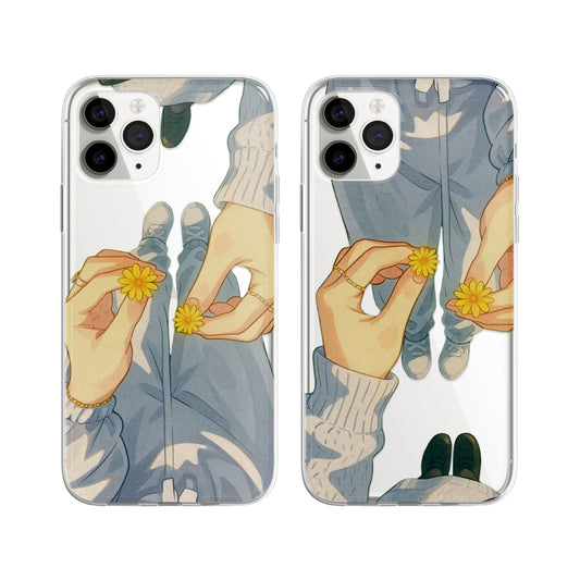 Petal Promise Couple Transparent Phone Cover