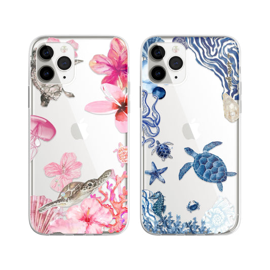 Twin Tides Couple Transparent Phone Cover