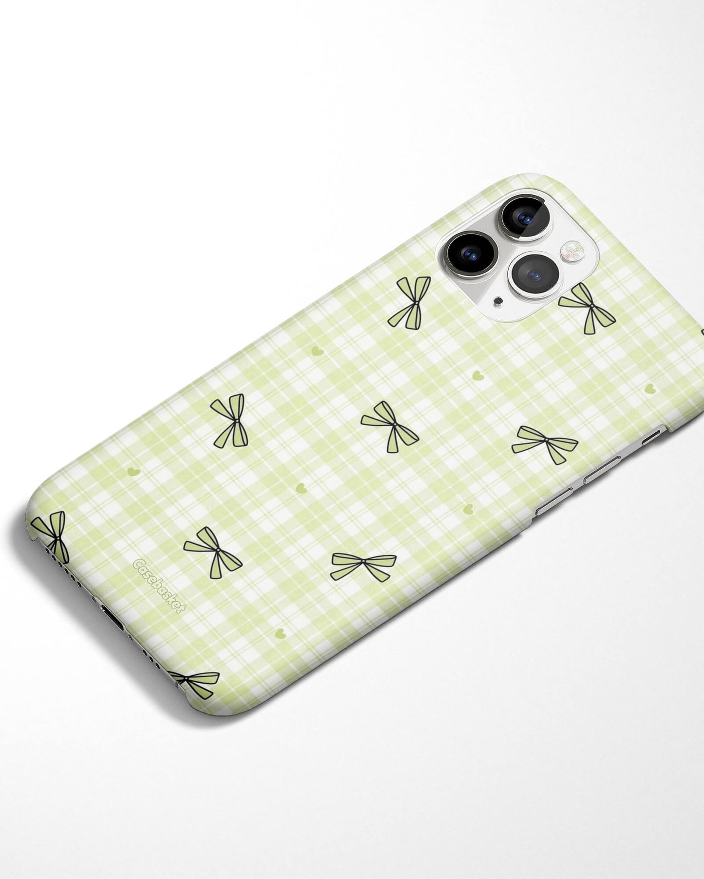 Softcore Mint Bow Check Phone Cover