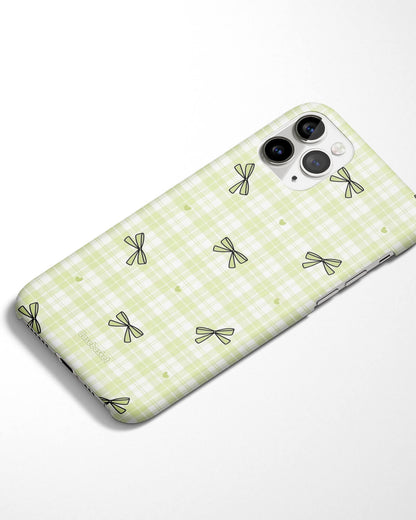 Softcore Mint Bow Check Phone Cover