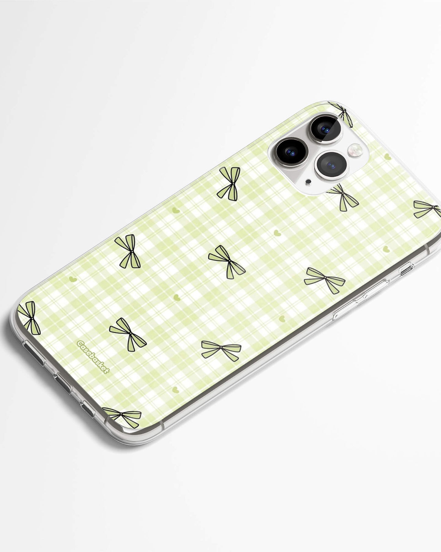Softcore Mint Bow Check Phone Cover