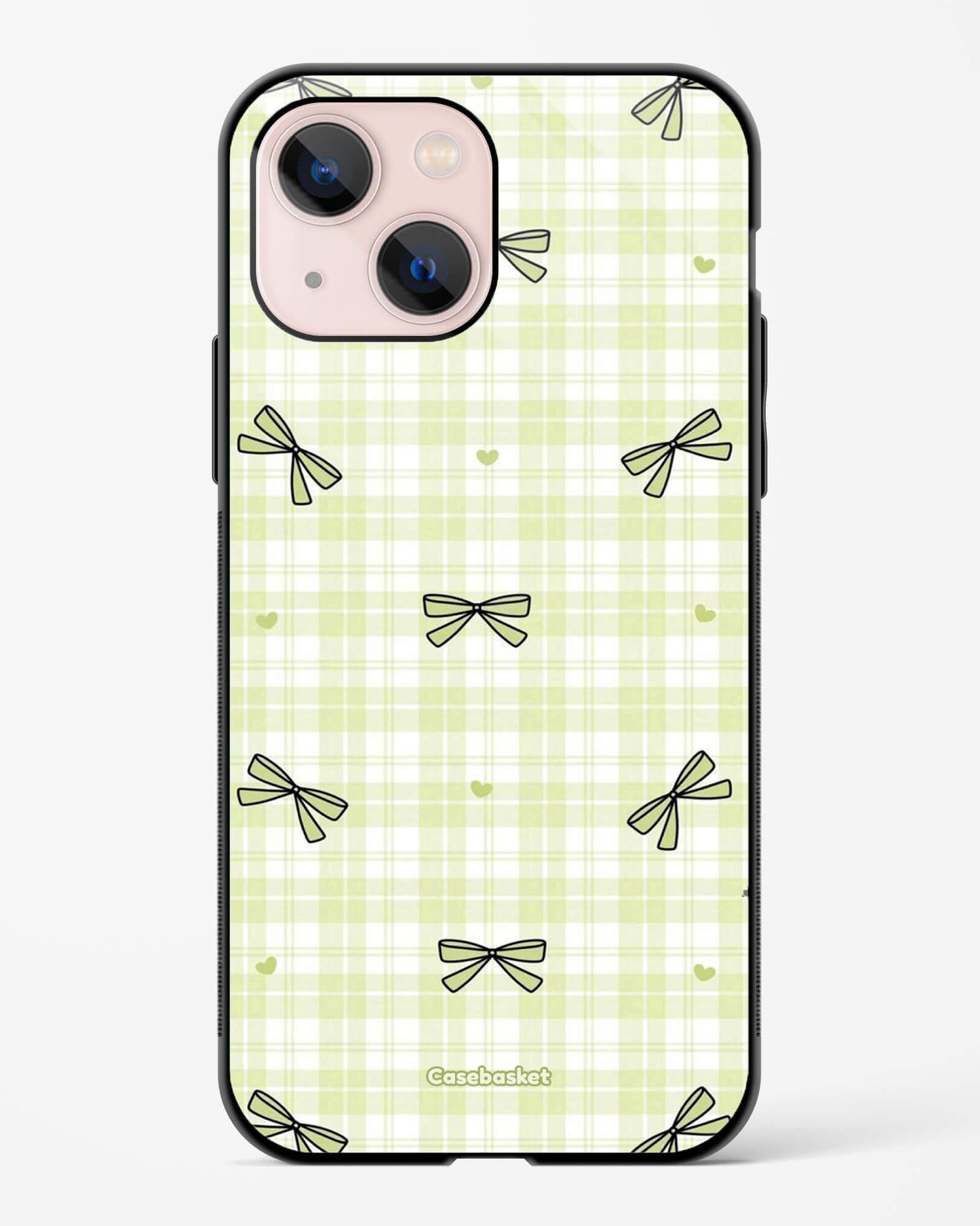 Softcore Mint Bow Check Phone Cover