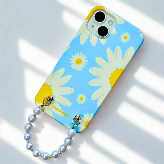 Aqua Blossom Pearl Phone Cover