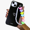 Black Love Heart Fall Chain Phone Case