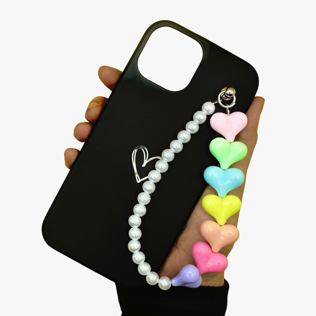 Black Love Heart Fall Chain Phone Case – Casebasket