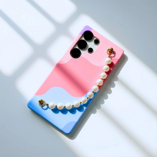 Blush Rainbow Pearl Chain Phone Cover