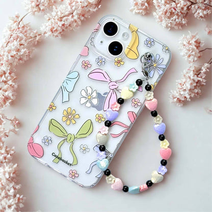 Bowverload Transparent Heartflowers Charm Phone Cover
