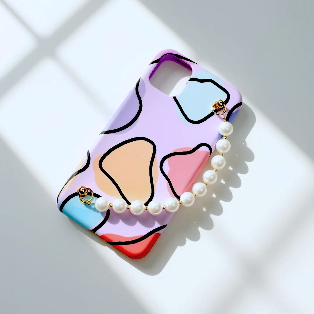 Colorful Tints Pearl Chain Phone Cover