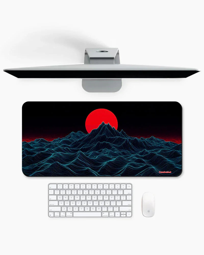 Crimson Horizon Print Desk Mat