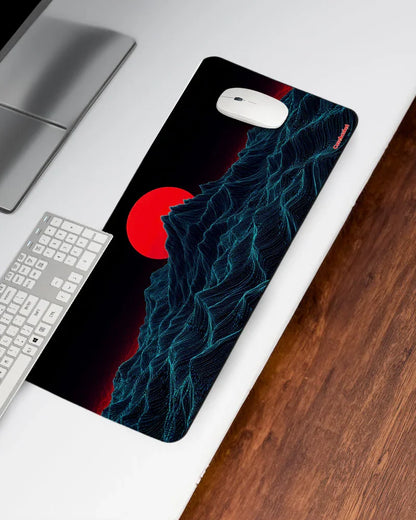 Crimson Horizon Print Desk Mat