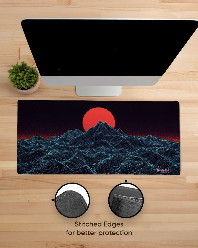 Crimson Horizon Print Desk Mat