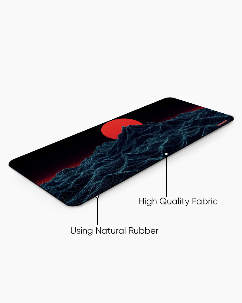 Crimson Horizon Print Desk Mat