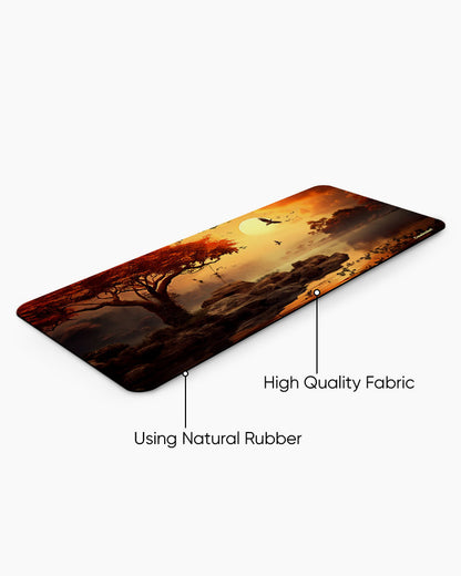 Golden Serenity Print Desk Mat
