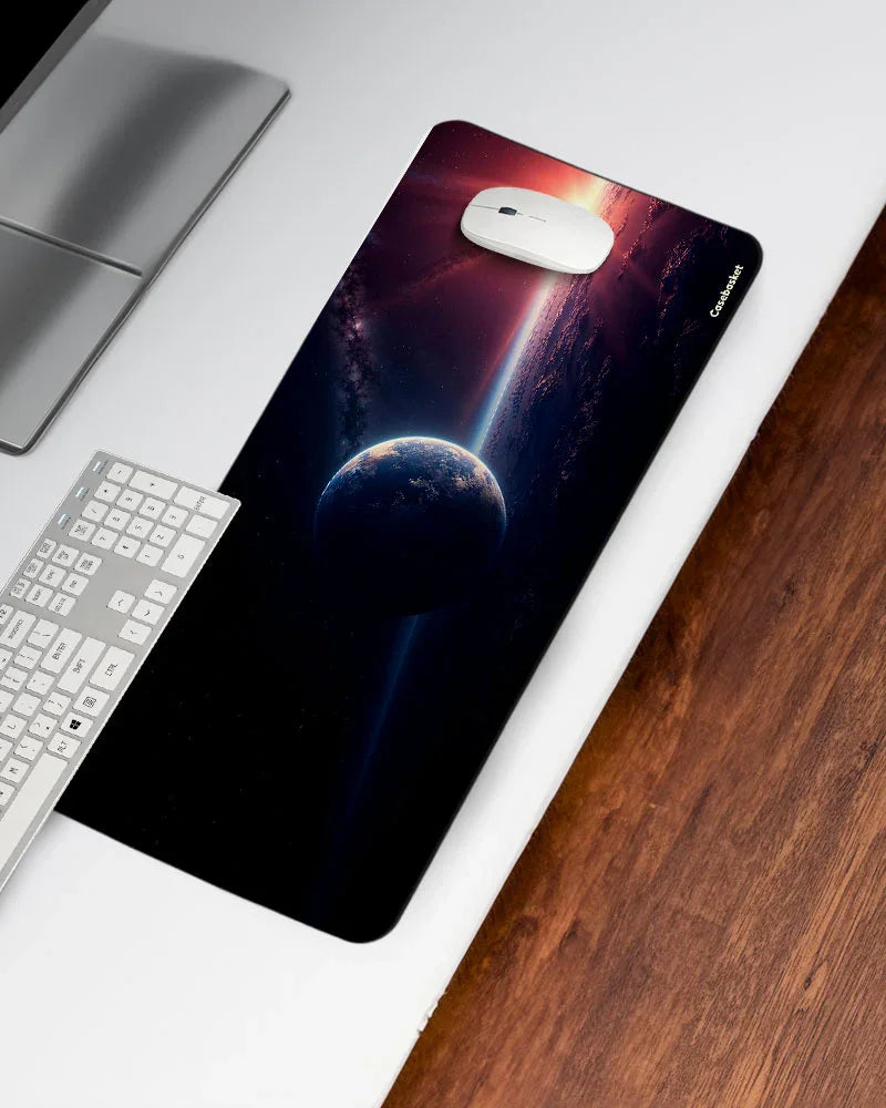 Orbital Sunrise Print Desk Mat