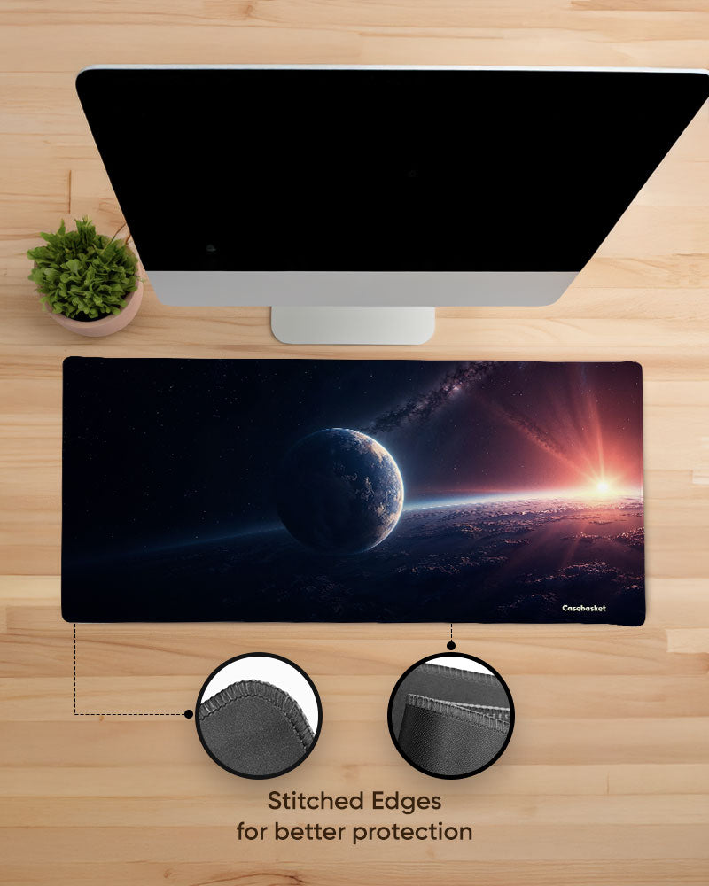 Orbital Sunrise Print Desk Mat