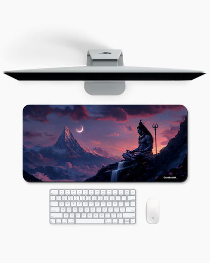 Meditating Mahadev Print Desk Mat