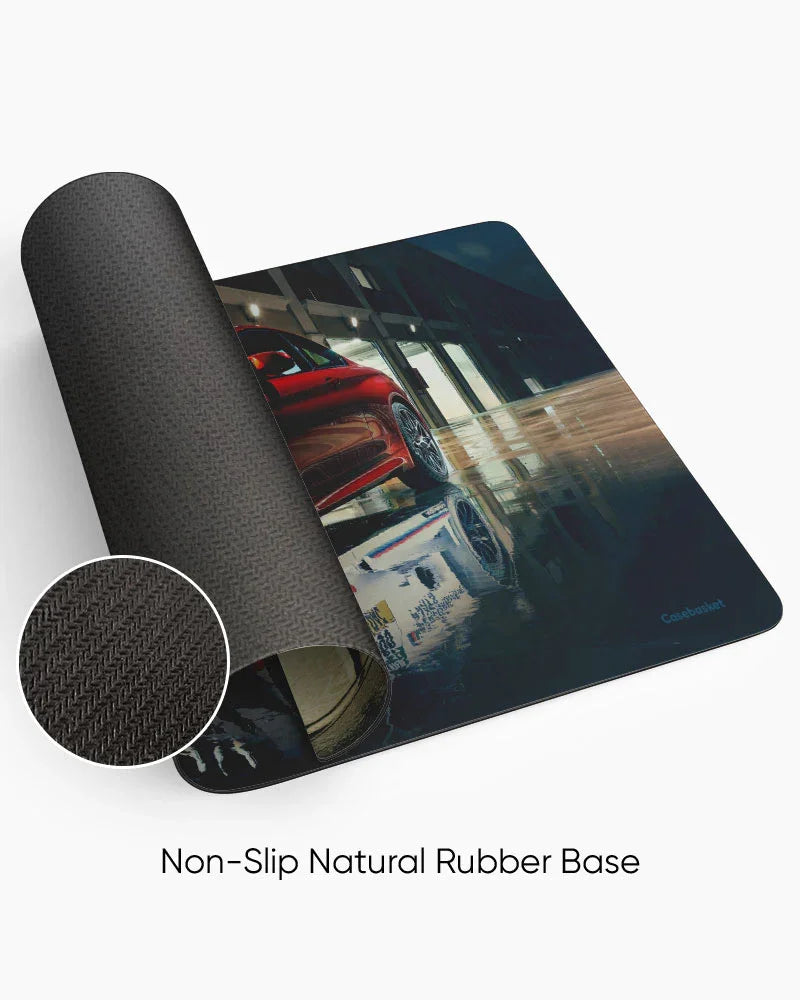 Crimson Velocity Print Desk Mat