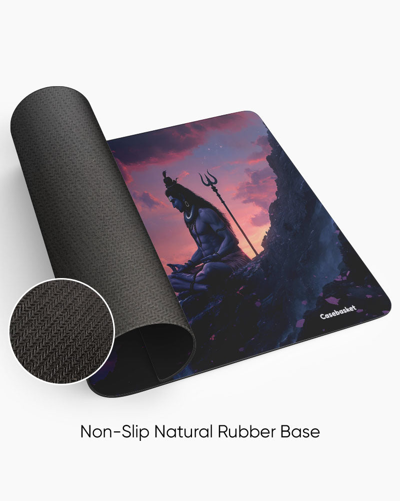 Meditating Mahadev Print Desk Mat