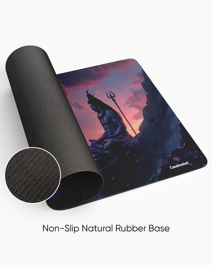 Meditating Mahadev Print Desk Mat
