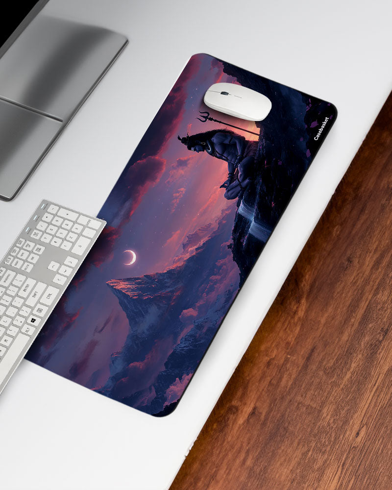 Meditating Mahadev Print Desk Mat