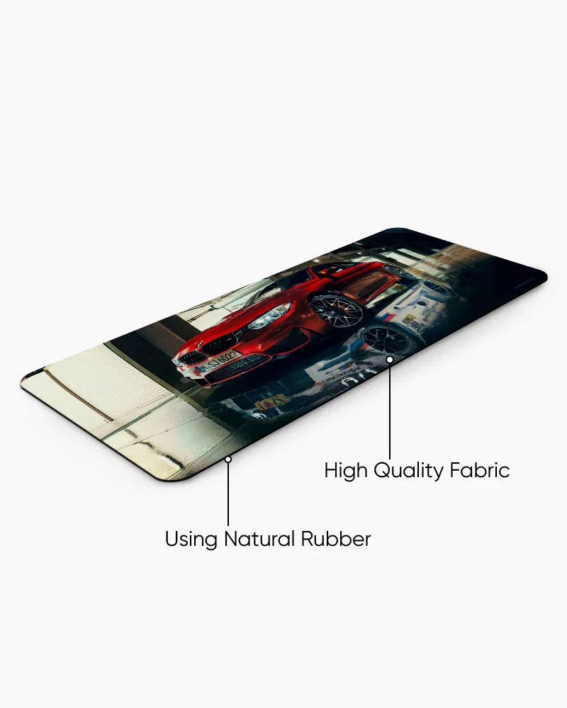 Crimson Velocity Print Desk Mat