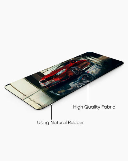 Crimson Velocity Print Desk Mat