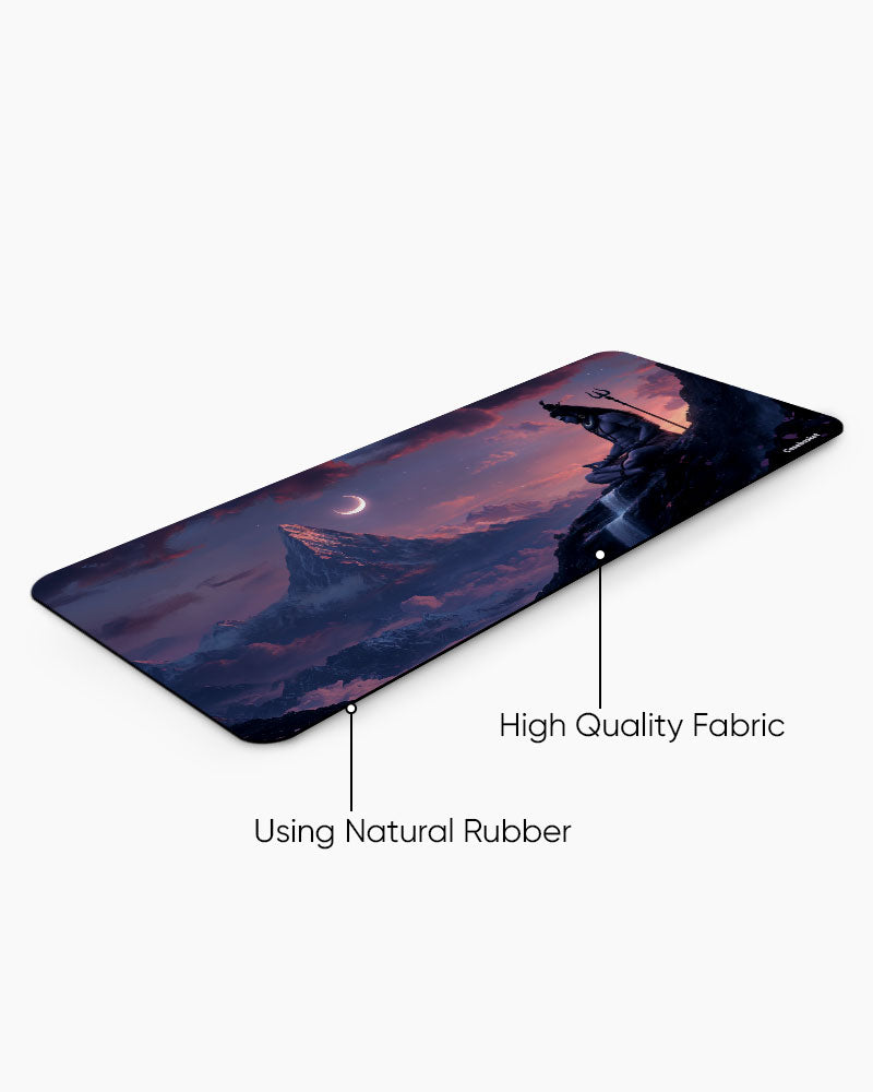 Meditating Mahadev Print Desk Mat