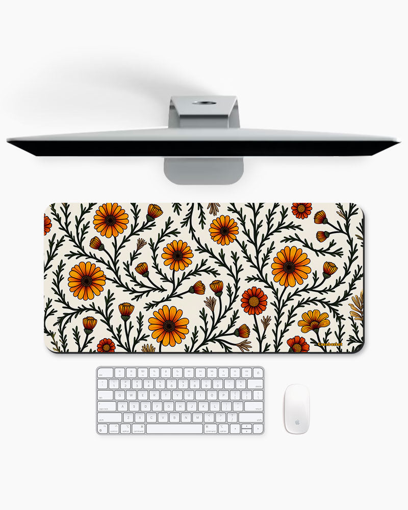 Marigold Meadow Print Desk Mat