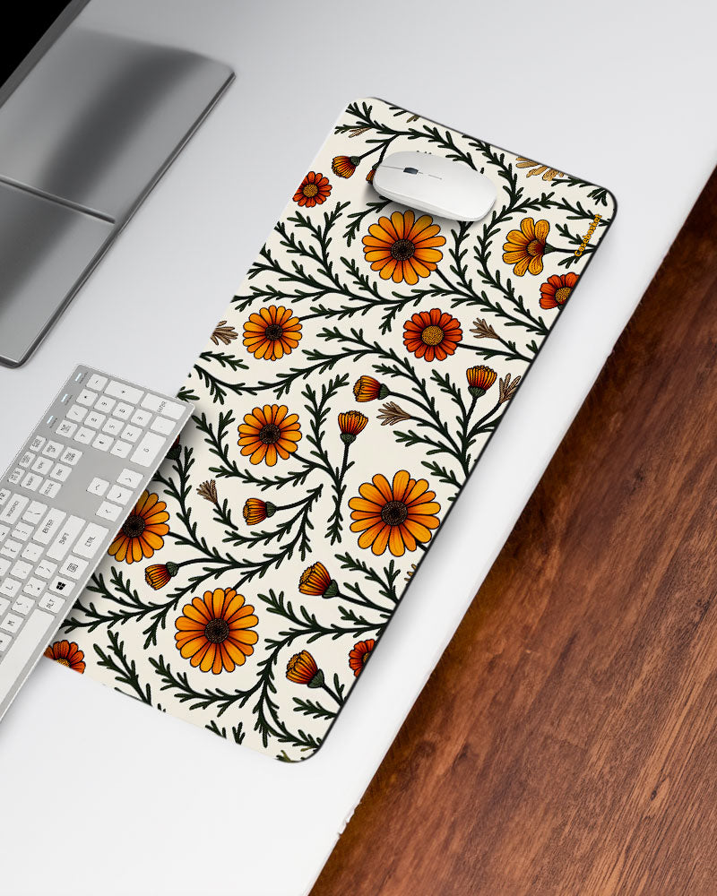 Marigold Meadow Print Desk Mat