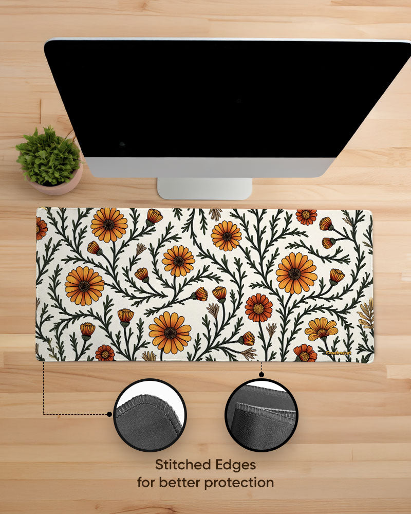 Marigold Meadow Print Desk Mat