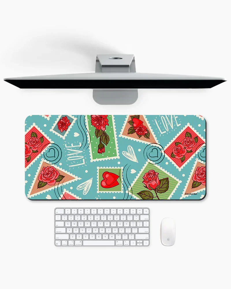 Amour Rose Print Desk Mat