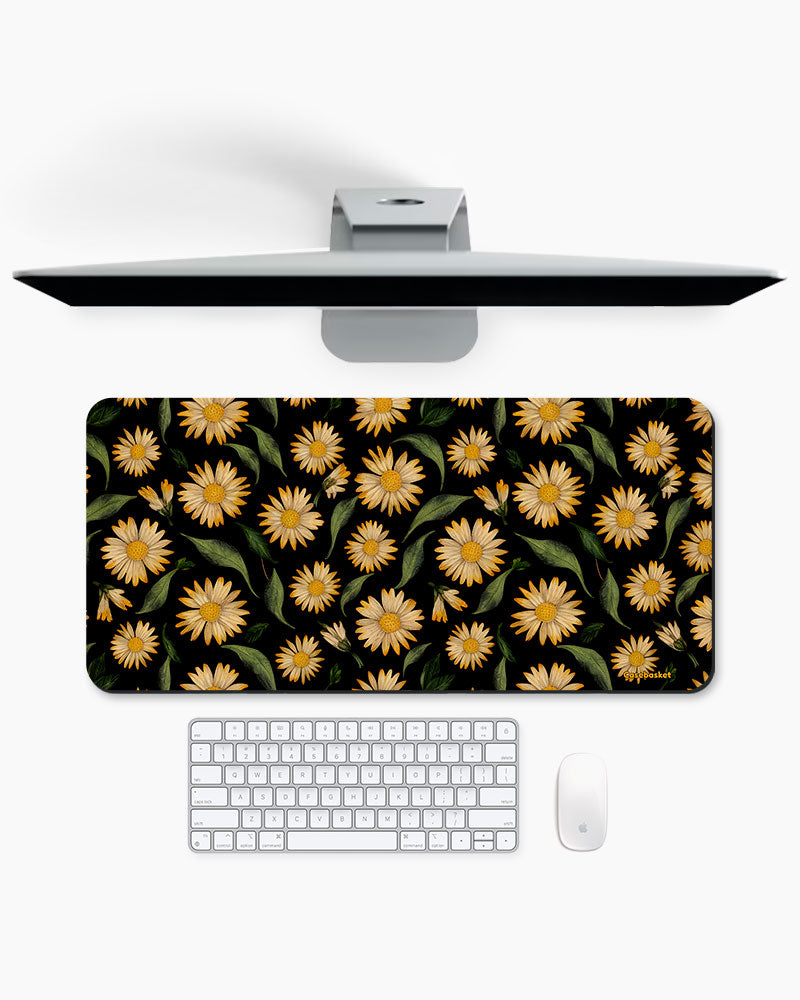 Midnight Daisy Print Desk Mat
