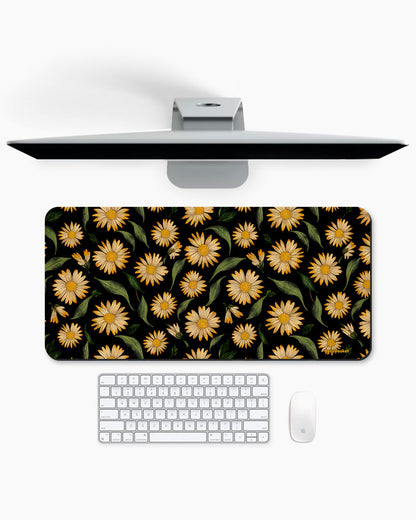 Midnight Daisy Print Desk Mat