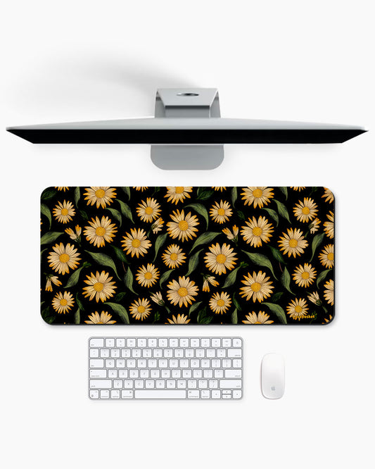 Midnight Daisy Print Desk Mat