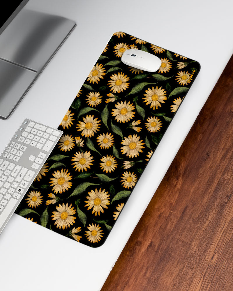 Midnight Daisy Print Desk Mat